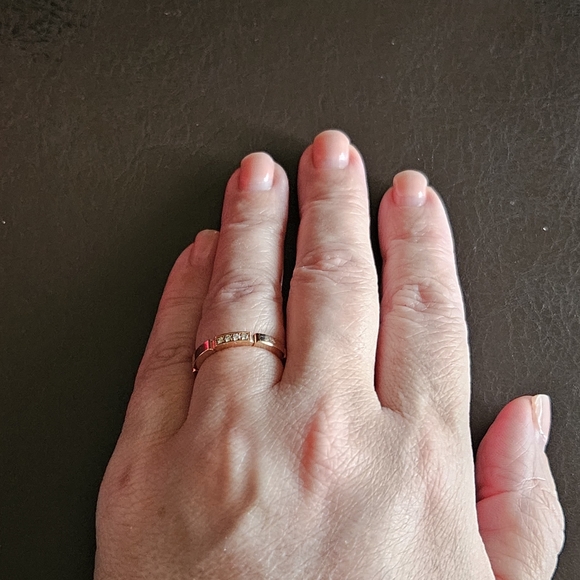 Cartier 18ct Maillon Panthere Wedding Ring with 4 diamonds,Rose Gold Accent Band - Picture 9 of 11